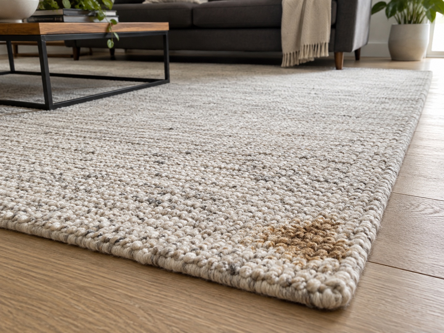 A wool rug ready for cleaning